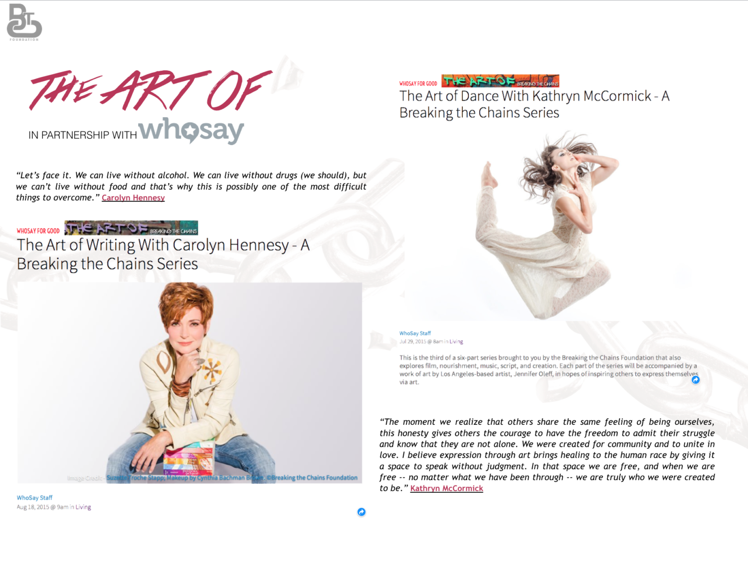 THE ART OF - Breaking the Chains Foundation